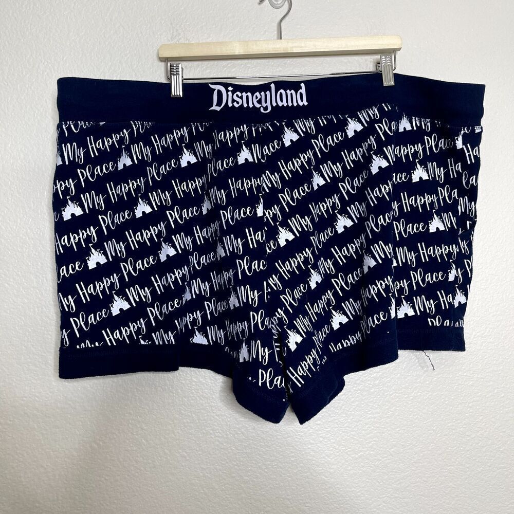 Disney Shorts Plus 3X Disneyland Blue Novelty My Happy Place Terry Cloth Pockets